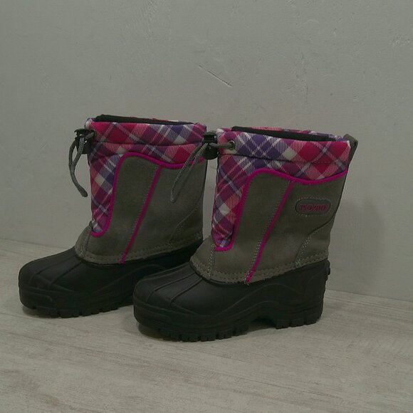 Sporto Purple Pink Plaid Frost G Snow Winter Duck Boots w/ Inserts Size 11 - Picture 8 of 12